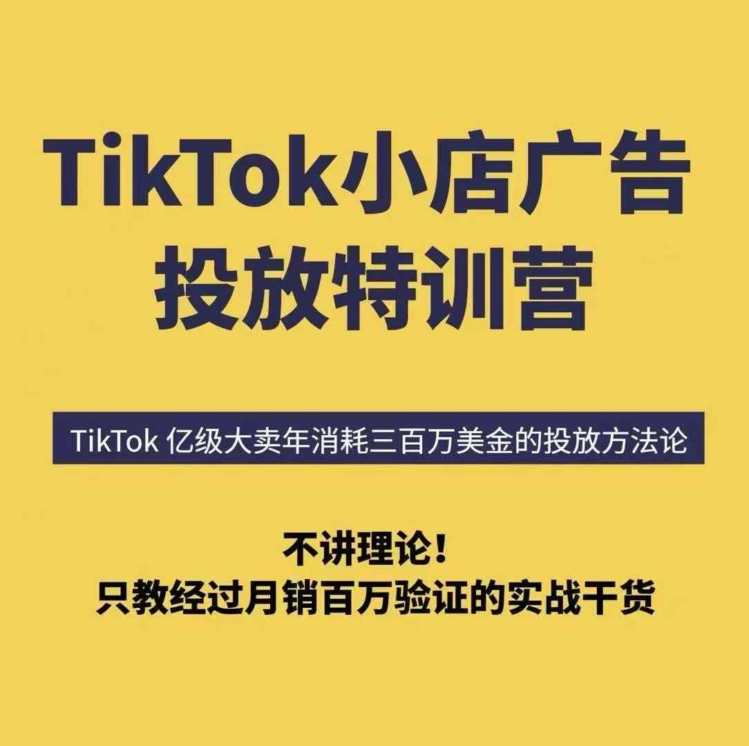 TikTok小店广告投放特训营，6天破局计划专治各种“投不动”，教你经过月销百万验证的实战干货-千寻创业网
