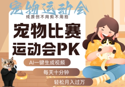 AI一键生成宠物比赛运动会PK视频，纯原创不用剪不用拍，每天十分钟，轻松月入过1W+-千寻创业网