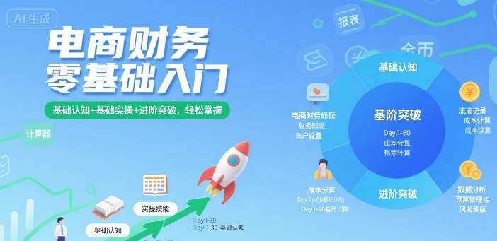 电商财务零基础入门，基础认知+基础实操+进阶突破，轻松掌握-千寻创业网