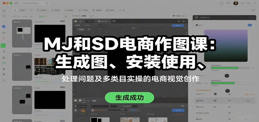 MJ和SD电商作图课：生成图、安装使用、处理问题及多类目实操的电商视觉创作-千寻创业网