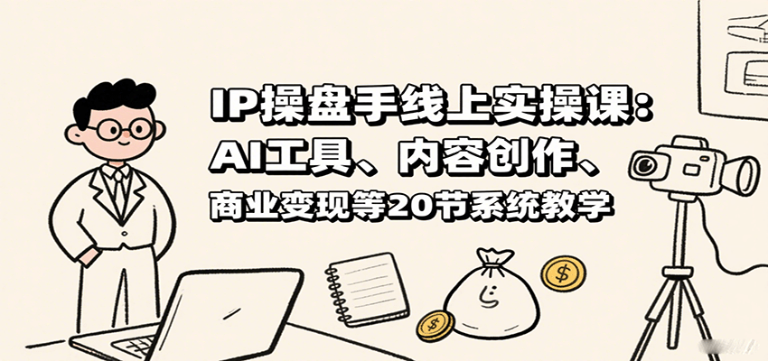 IP操盘手线上实操课：AI工具、内容创作、商业变现等20节系统教学-千寻创业网