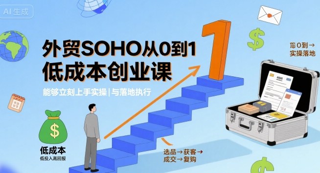 外贸SOHO从0到1低成本创业课，能够立刻上手实操与落地执行-千寻创业网