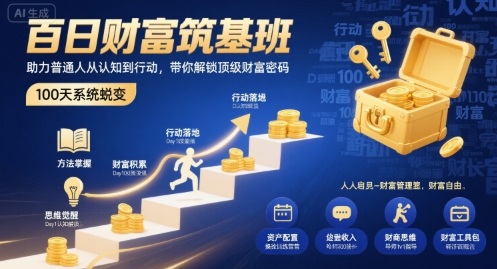 百日财富筑基班，助力普通人从认知到行动，带你解锁顶级财富密码-千寻创业网