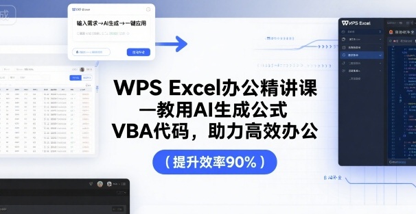 WPS Excel办公精讲课，教用 AI 生成公式，VBA 代码，助力高效办公-千寻创业网