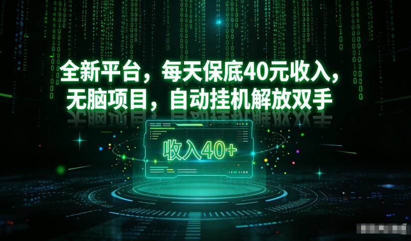 最新看广平台，每天保底30-4米，无脑项目，自动挂G解放双手【揭秘】-千寻创业网