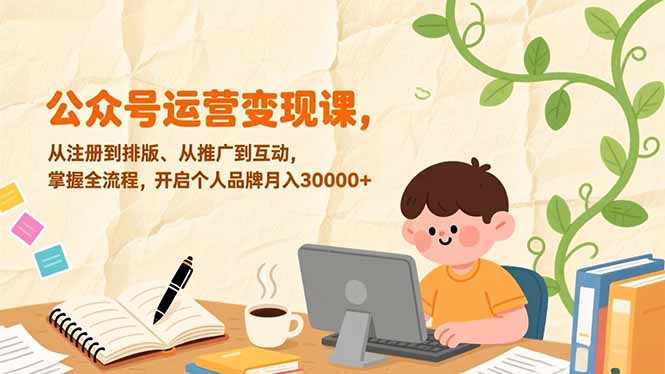 （17067期）公众号运营变现课，从注册到排版、从推广到互动，掌握全流程，开启个人品牌月入30000+-千寻创业网