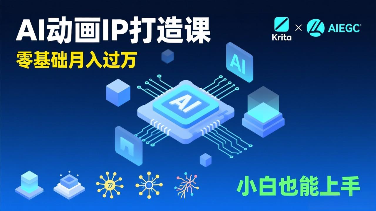 （17075期）AI动画新手变现课，Krita+AIGC、模型训练、商单资源，零基础月入过万，小白也能上手-千寻创业网