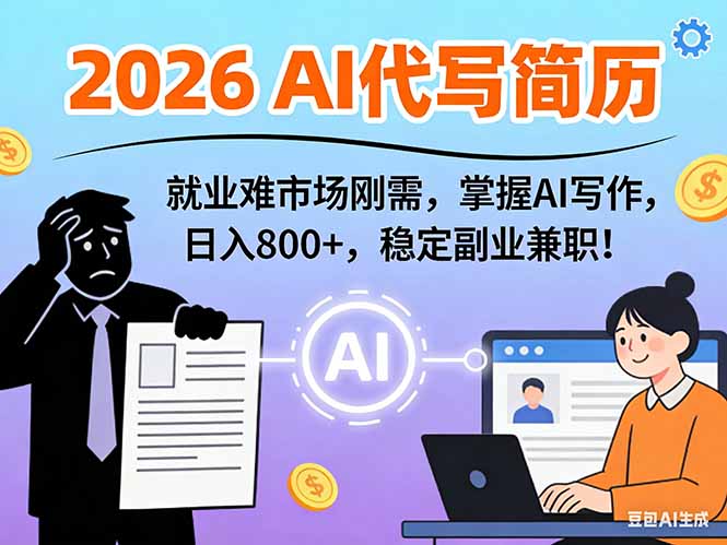 （17119期）AI代写简历，超暴利，用万能模板月入1-3万实战教程，2026年市场刚需！-千寻创业网