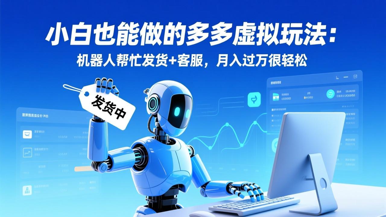 （17230期）小白也能做的多多虚拟玩法：机器人帮忙发货+客服，月入过万很轻松-千寻创业网