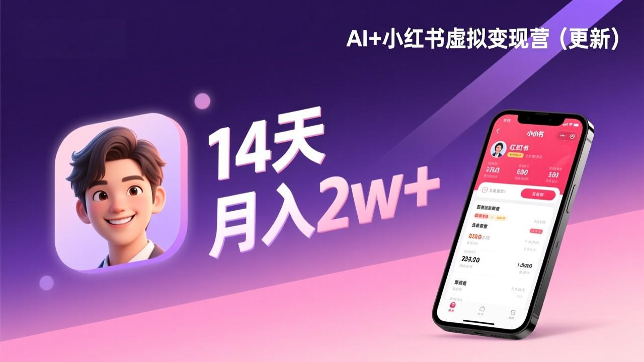 （17275期）AI+小红书虚拟变现营（更新），14天掌握选品、笔记、成交，打造自动化月入2w+事业-千寻创业网