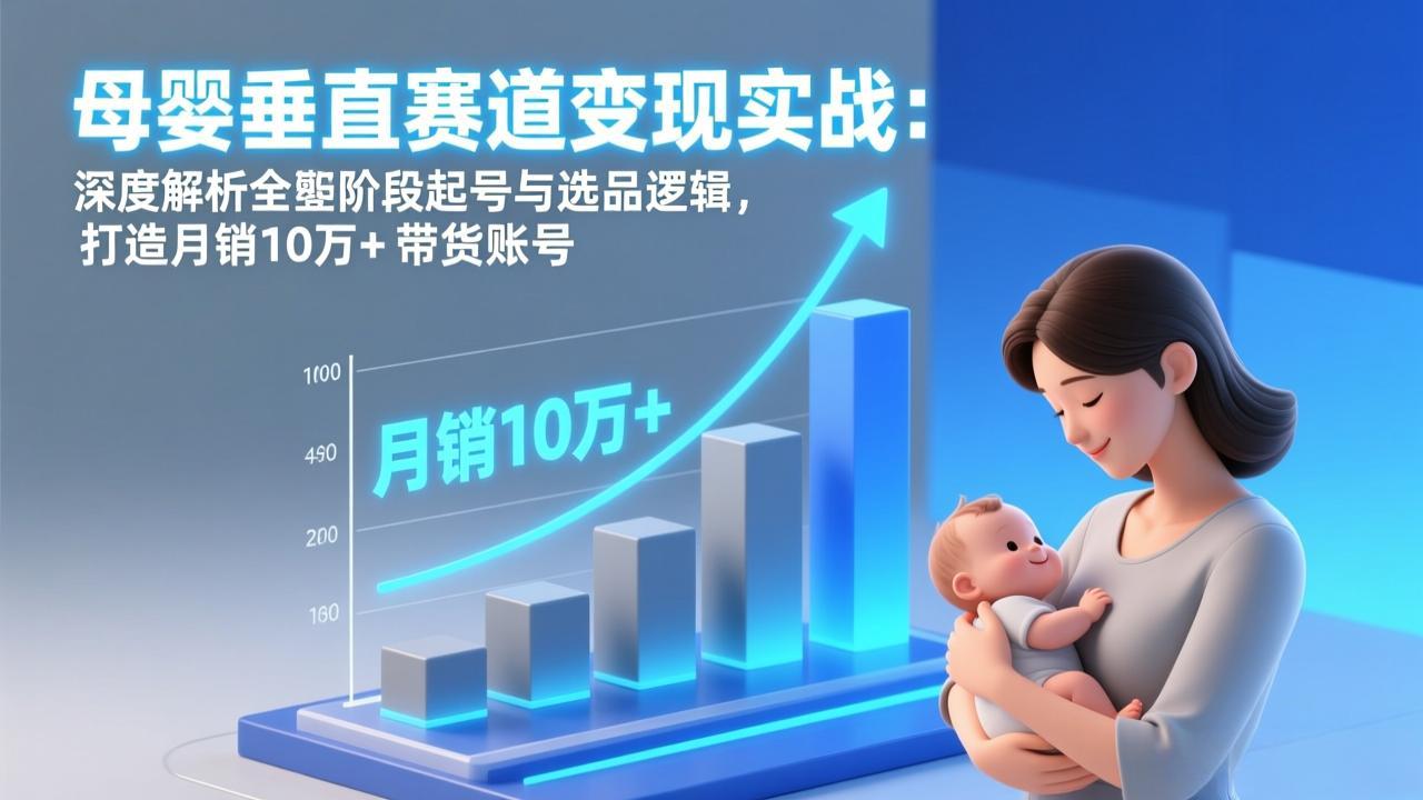 （17233期）母婴垂直赛道变现实战：深度解析三大阶段起号与选品逻辑，打造月销10万+带货账号-千寻创业网