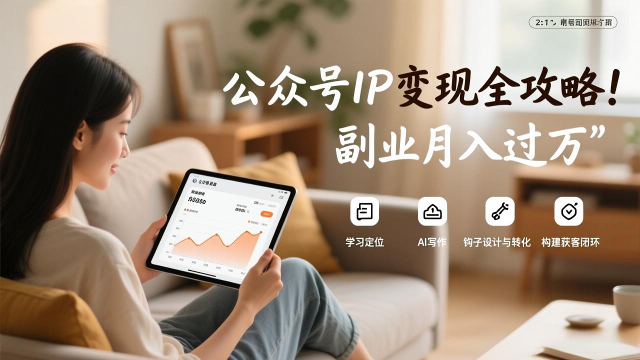 （17275期）公众号IP变现全攻略，学习定位、AI写作、钩子设计与转化，构建获客闭环，副业月入过万-千寻创业网