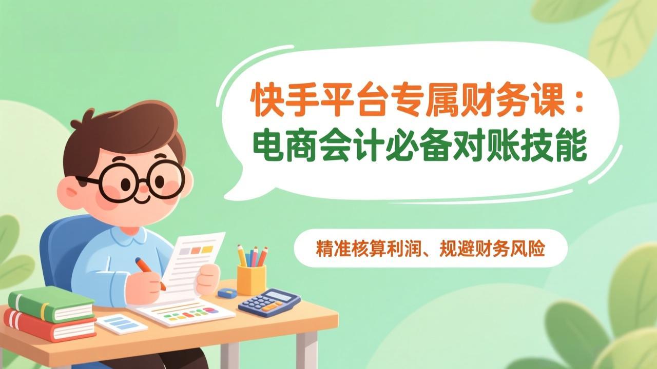 （17167期）快手平台专属财务课：电商会计必备对账技能，精准核算利润、规避财务风险-千寻创业网