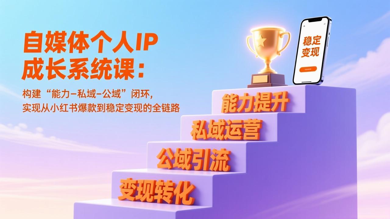 （17192期）自媒体个人IP成长系统课：构建“能力-私域-公域”闭环，实现从小红书爆款到稳定变现的全链路-千寻创业网
