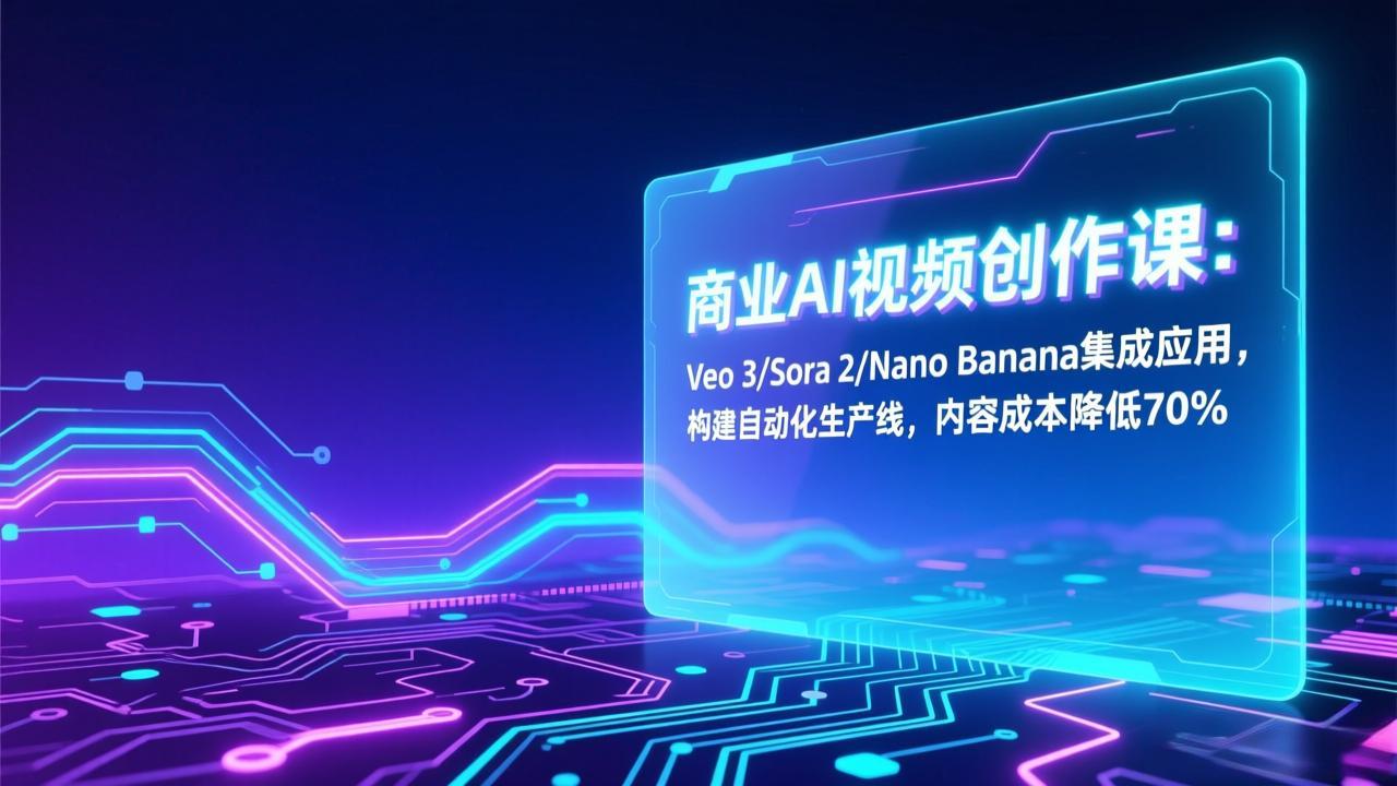 （17070期）商业AI视频创作课：Veo 3/Sora 2/Nano Banana集成应用，构建自动化生产线，内容成本降低70%-千寻创业网