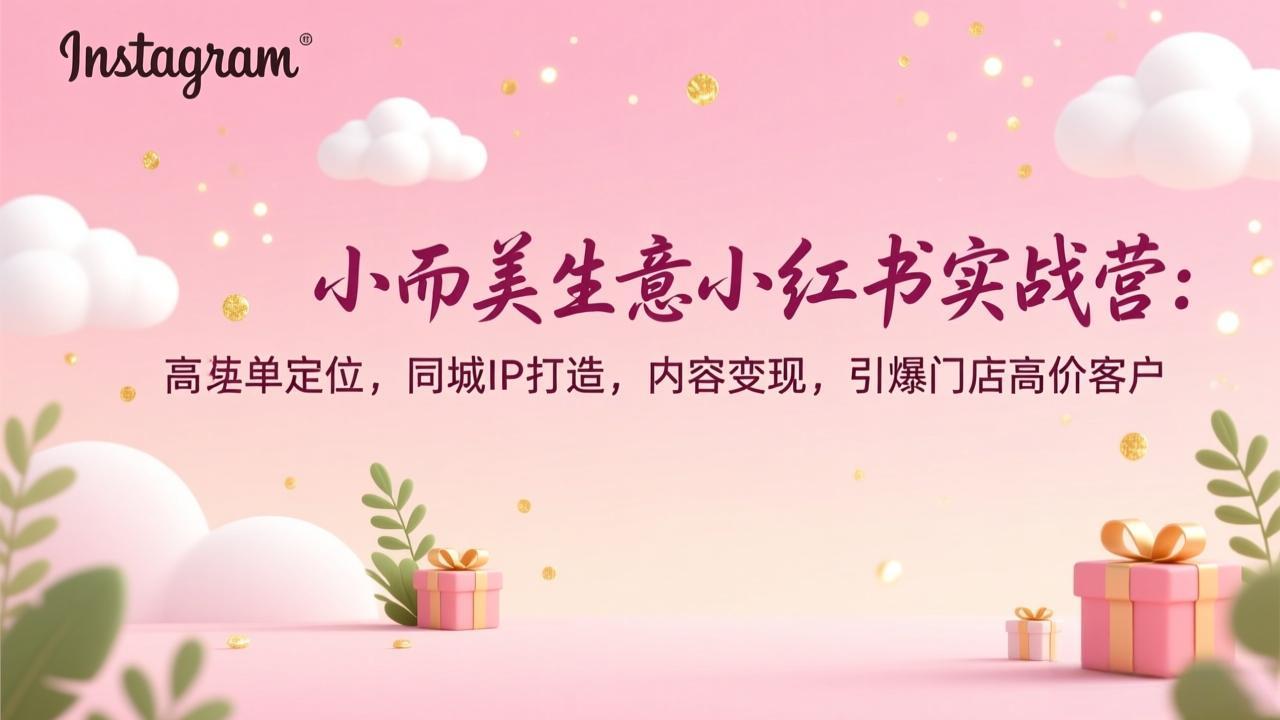 (17113期)小而美生意小红书实战营:高客单定位,同城IP打造,内容变现,引爆门店高价客户-千寻创业网