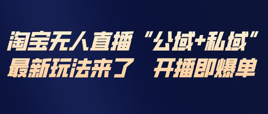（17098期）淘宝无人直播最新玩法，包含私域和公域两种玩法-千寻创业网