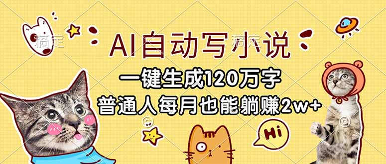 （17025期）AI自动写小说，一键生成120万字，普通人每月也能躺赚2w+-千寻创业网