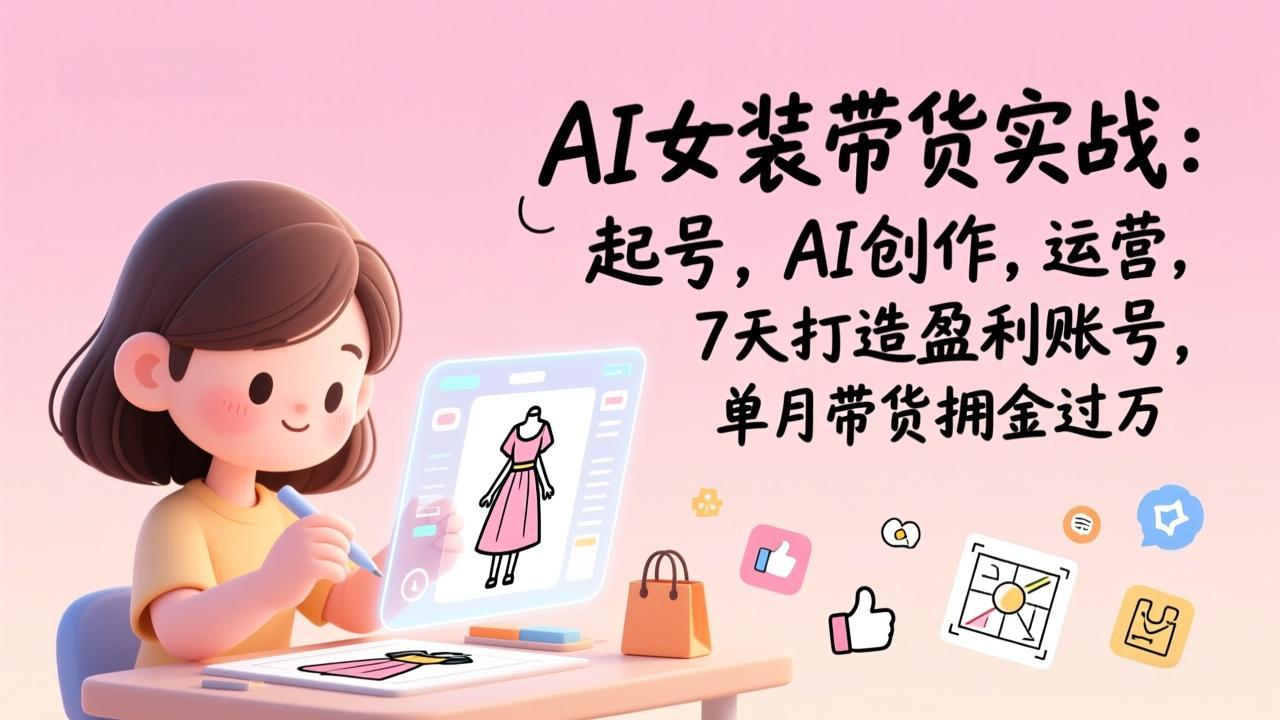 （17117期）AI女装带货实战班（更新）：起号，AI创作，运营，7天打造盈利账号，单月带货佣金过万-千寻创业网