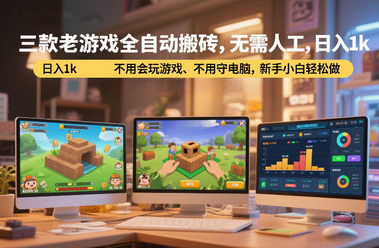 三款老游戏全自动搬砖，无需人工，日入1k，不用会玩游戏、不用守电脑，新手小白轻松做【揭秘】-千寻创业网