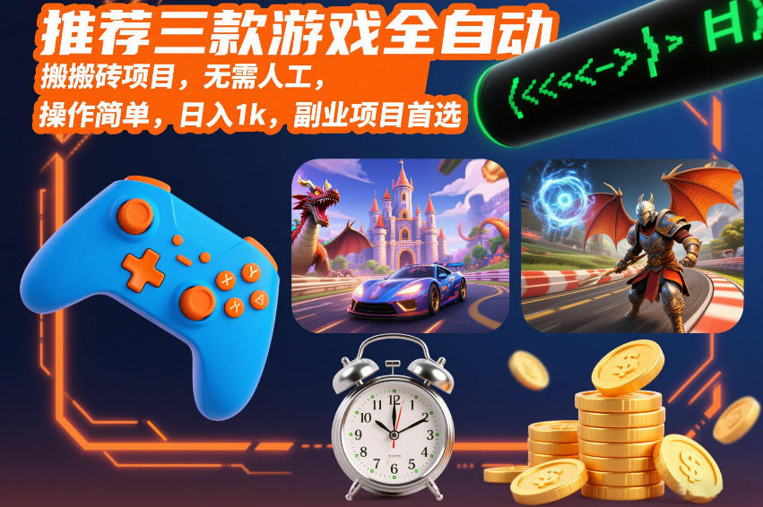 推荐三款游戏全自动搬砖项目，无需人工，操作简单，日入1k，副业项目首选【揭秘】-千寻创业网