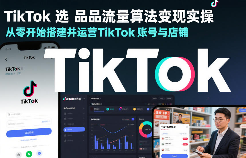 TikTok选品流量算法变现实操，从零开始搭建并运营TikTok账号与店铺-千寻创业网