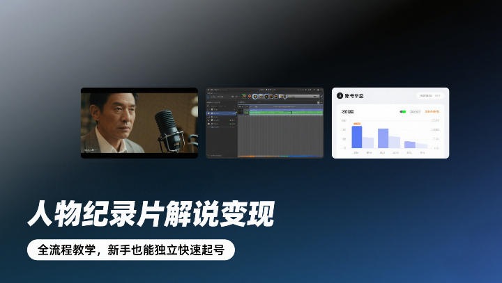 人物纪录片解说变现，全流程教学，新手也能独立快速起号-千寻创业网