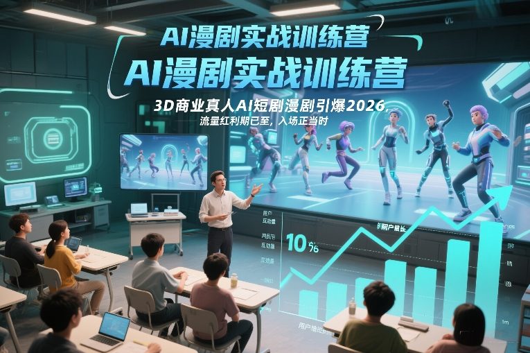 AI漫剧实战训练营，3D商业真人AI短剧漫剧引爆2026，流量红利期已至，入场正当时-千寻创业网