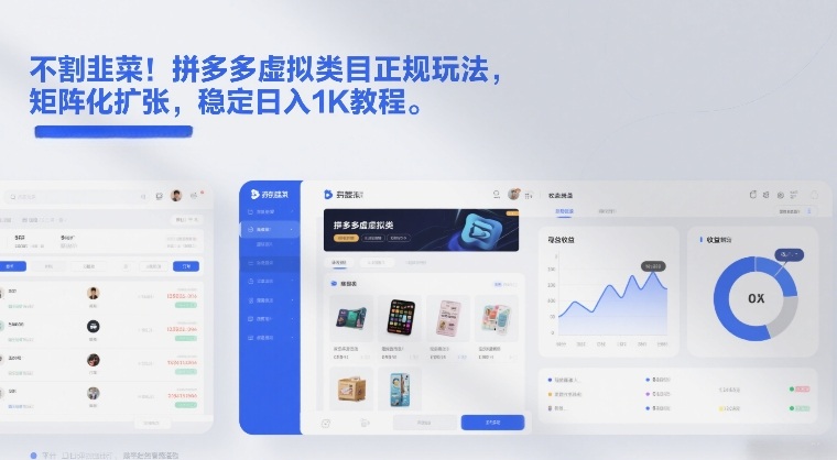 不割韭菜！拼多多虚拟类目正规玩法，矩阵化扩张，稳定日入1K教程【揭秘】-千寻创业网