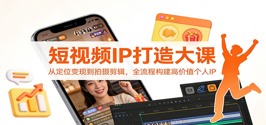 短视频IP打造大课：从定位变现到拍摄剪辑，全流程构建高价值个人IP-千寻创业网