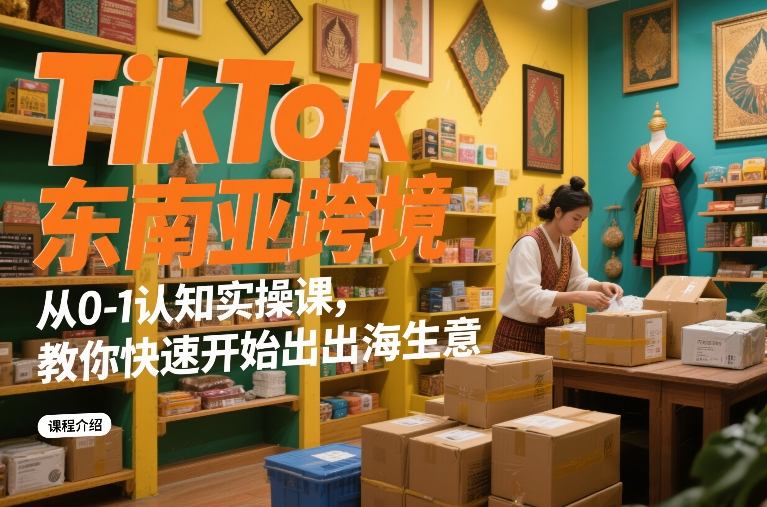 TikTok东南亚跨境从0-1认知实操课，教你快速开始出海生意-千寻创业网