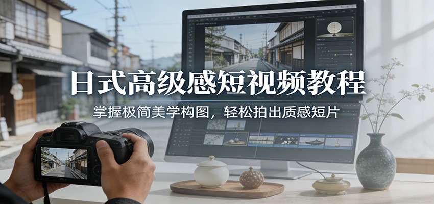 日式高级感短视频教程：掌握极简美学构图，轻松拍出质感短片-千寻创业网