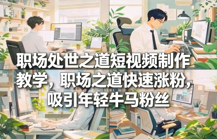 职场处世之道短视频制作教学，职场之道快速涨粉，吸引年轻牛马粉丝-千寻创业网
