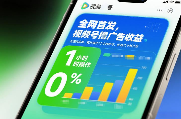 全网首发，视频号撸广告收益，无任何成本，每天操作1个小时即可，收益几十到几张-千寻创业网