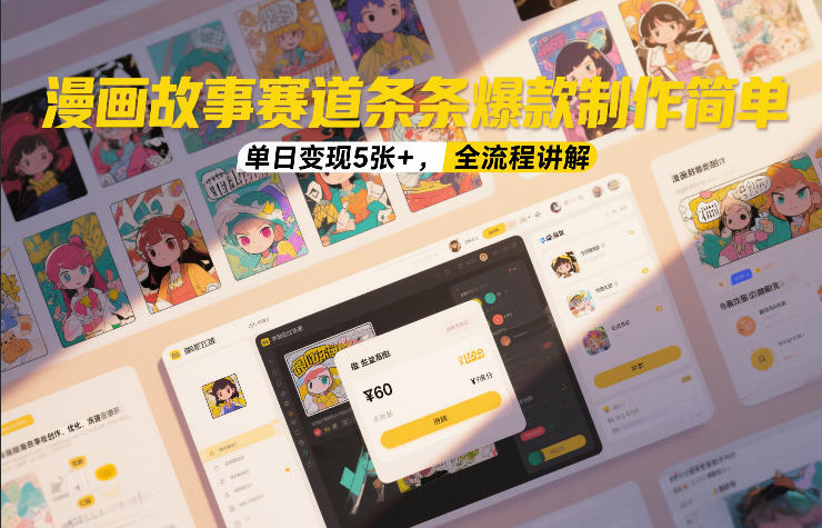 漫画故事赛道条条爆款制作简单，单日变现5张+，全流程讲解-千寻创业网