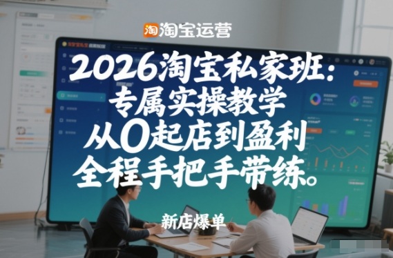 2026淘宝私家班：专属实操教学，从0起店到盈利，全程手把手带练-千寻创业网
