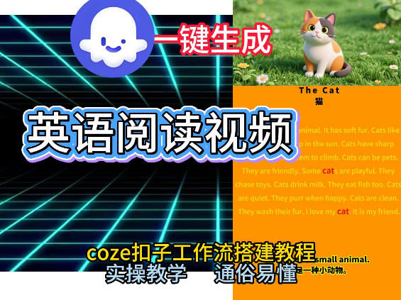 Coze工作流一键生成少儿英语阅读短视频,从0到1演示搭建过程,实操教学,小白也可以学会,搭建自己的AI智能体-千寻创业网