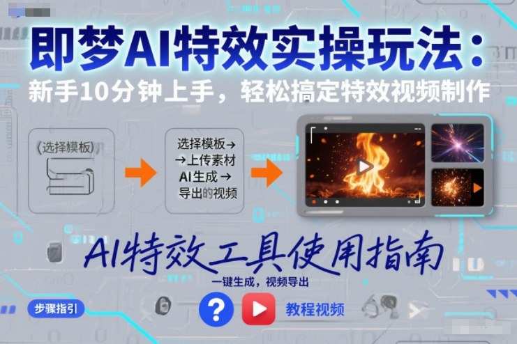 即梦AI特效实操玩法：新手10分钟上手，轻松搞定特效视频制作-千寻创业网