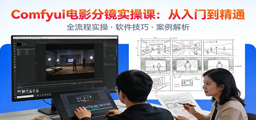 ComfyUI电影分镜实操课:分镜一致性,全流程AI视频制作,零基础也能做专业分镜-千寻创业网