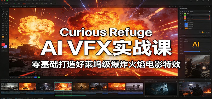 Curious Refuge AI VFX实战课，零基础打造好莱坞级爆炸火焰电影特效-千寻创业网
