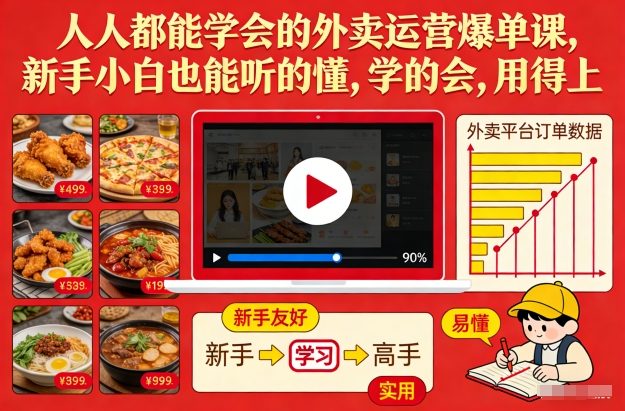 人人都能学会的外卖运营爆单课，新手小白也能听的懂，学的会，用得上-千寻创业网