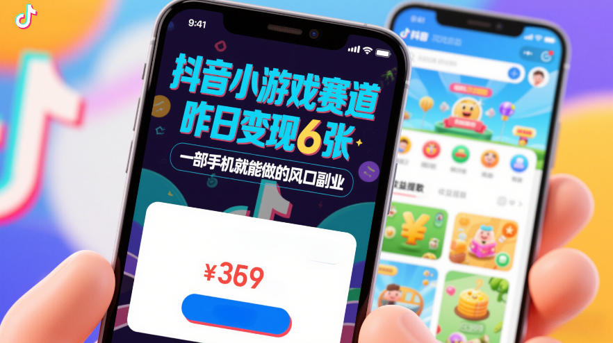 抖音小游戏赛道，昨日变现600+，零基础一部手机就能做的风口副业【揭秘】-千寻创业网