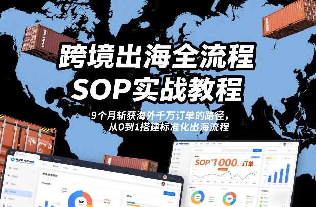 跨境出海全流程全盘托出SOP实战教程，9个月斩获海外千万订单的路径，从0到1搭建标准化出海流程-千寻创业网