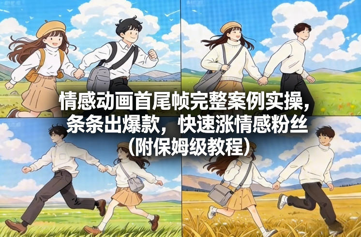 情感动画首尾帧完整案例实操，条条出爆款，快速涨情感粉丝（附保姆级教程）-千寻创业网