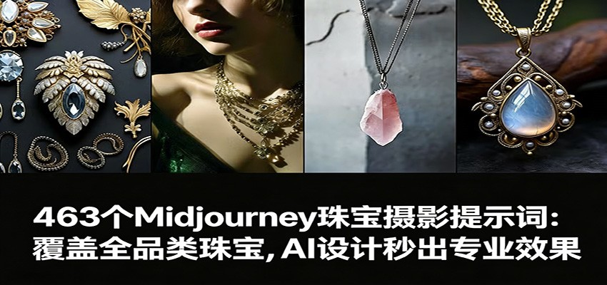 463个Midjourney珠宝摄影提示词：覆盖全品类珠宝，AI设计秒出专业效果-千寻创业网