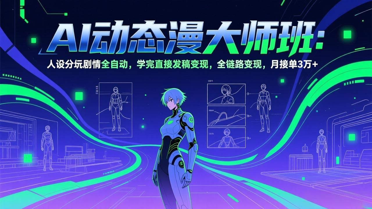（17402期）AI动态漫剧大师班：人设分镜剧情全自动，学完直接发稿变现，全链路变现，月接单3万+-千寻创业网