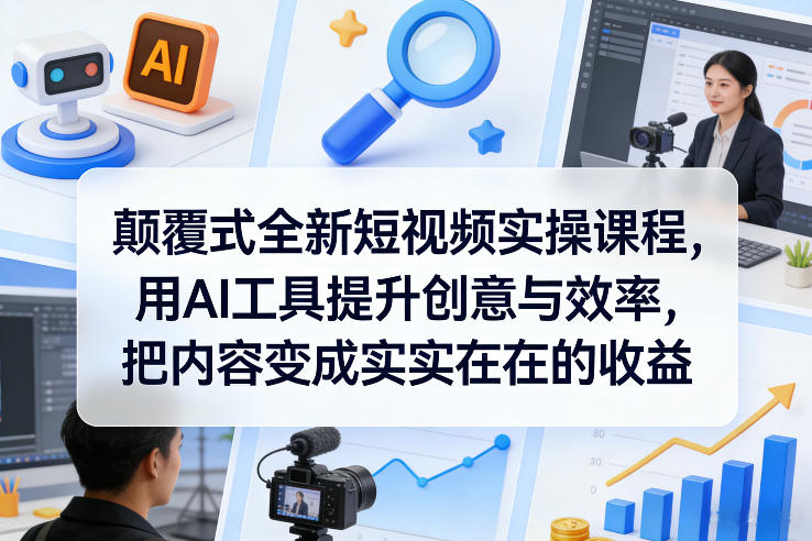 颠覆式全新短视频实操课程，用AI工具提升创意与效率，把内容变成实实在在的收益-千寻创业网