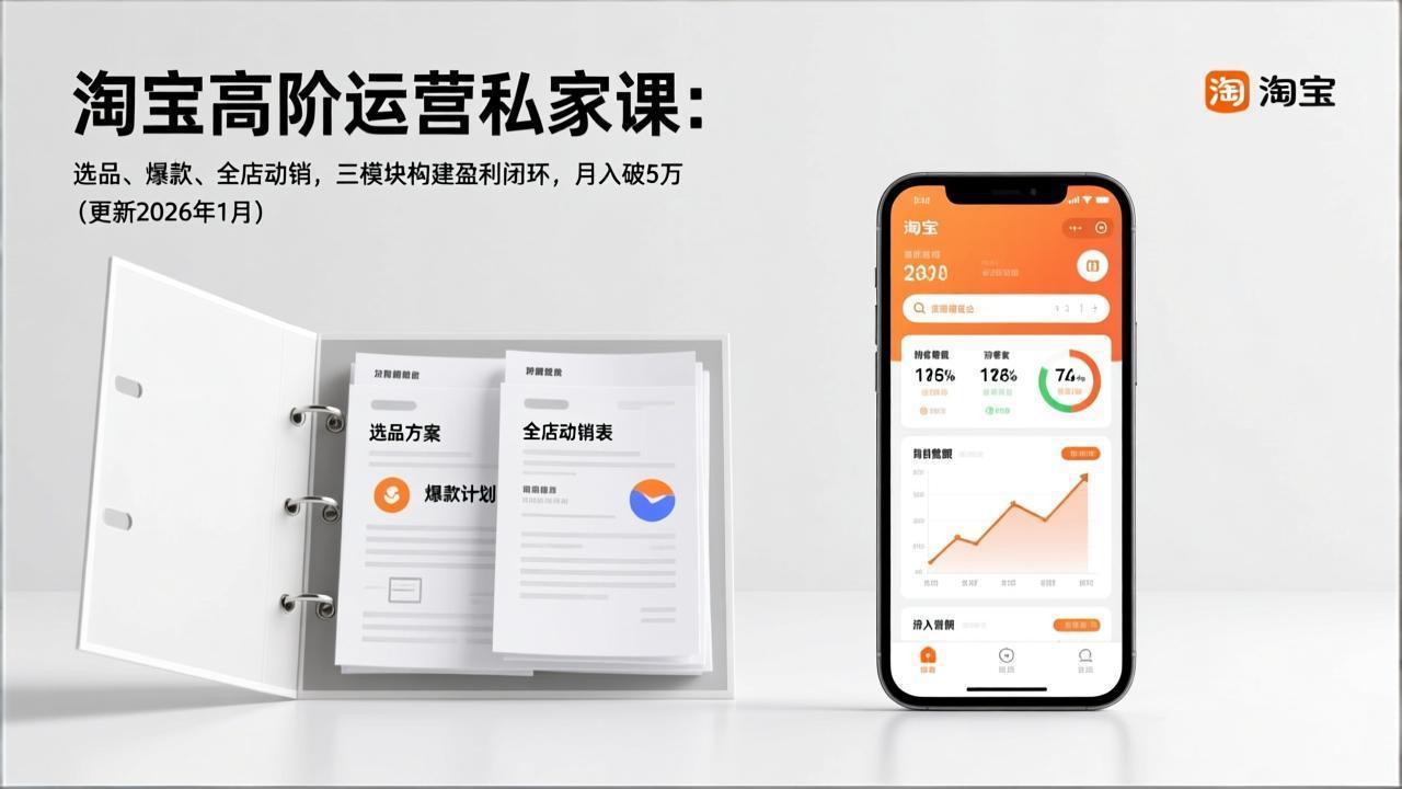 （17280期）淘宝高阶运营私家课：选品、爆款、全店动销，三模块构建盈利闭环，月入破5万（更新26年1月）-千寻创业网