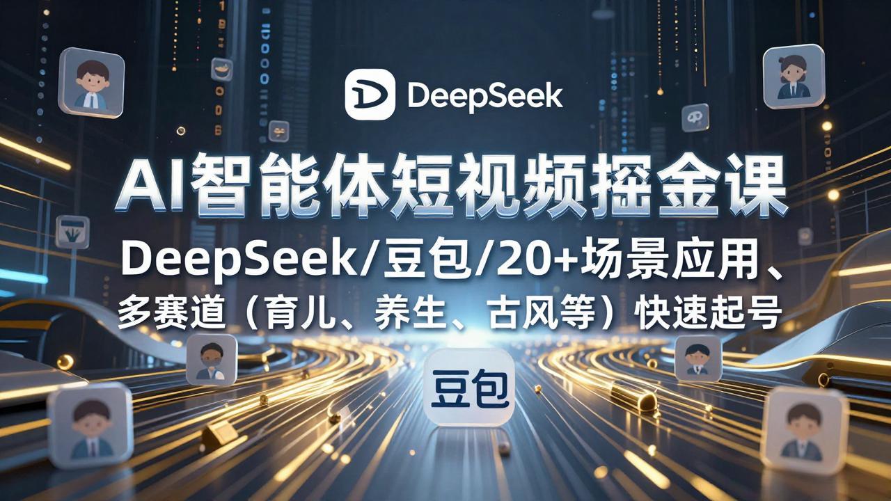 （17365期）AI智能体短视频掘金课，DeepSeek/豆包/20+场景应用、多赛道（育儿、养生、古风等）快速起号-千寻创业网