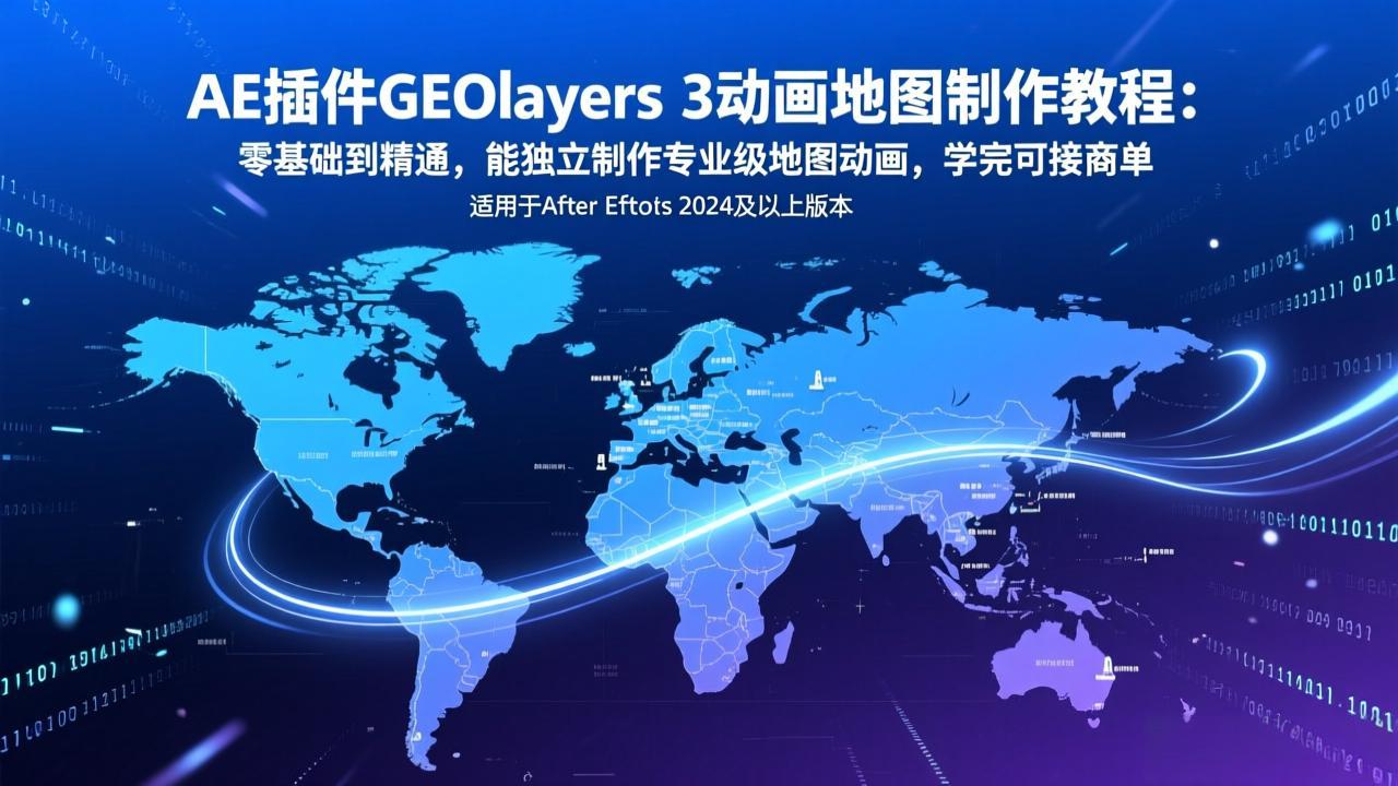 （17380期）AE插件GEOlayers 3动画地图制作教程：零基础到精通，能独立制作专业级地图动画，学完可接商单-千寻创业网